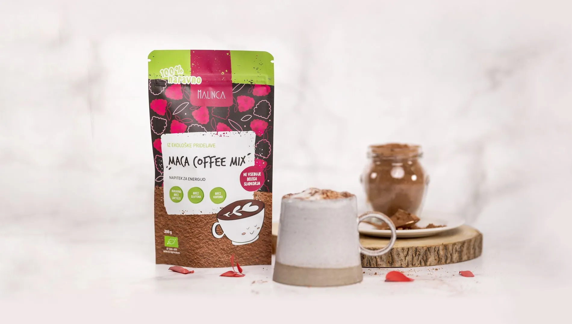 MACA COFFEE MIX
La tua dose naturale di energia senza caffeina. 
Solo 3 ingredienti biologici, delizioso gusto di cioccolato e energia che dura.
