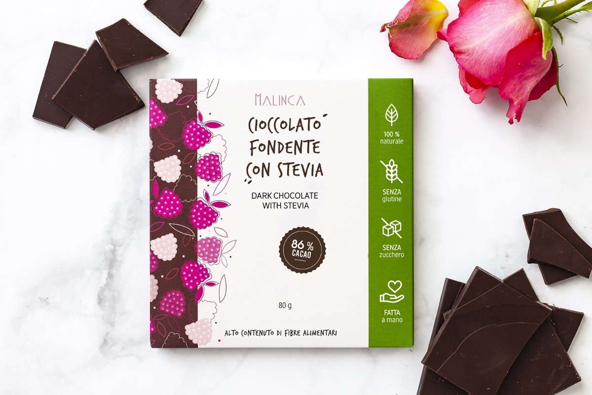 Cioccolato fondente con stevia 80 g