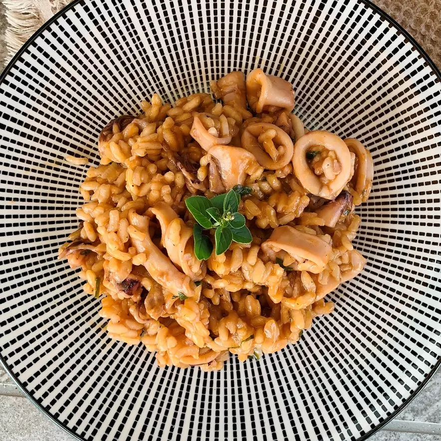 Risotto con calamari