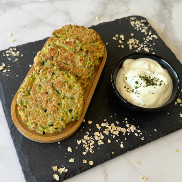 Polpette patate e zucchine con crema allo yogurt greco